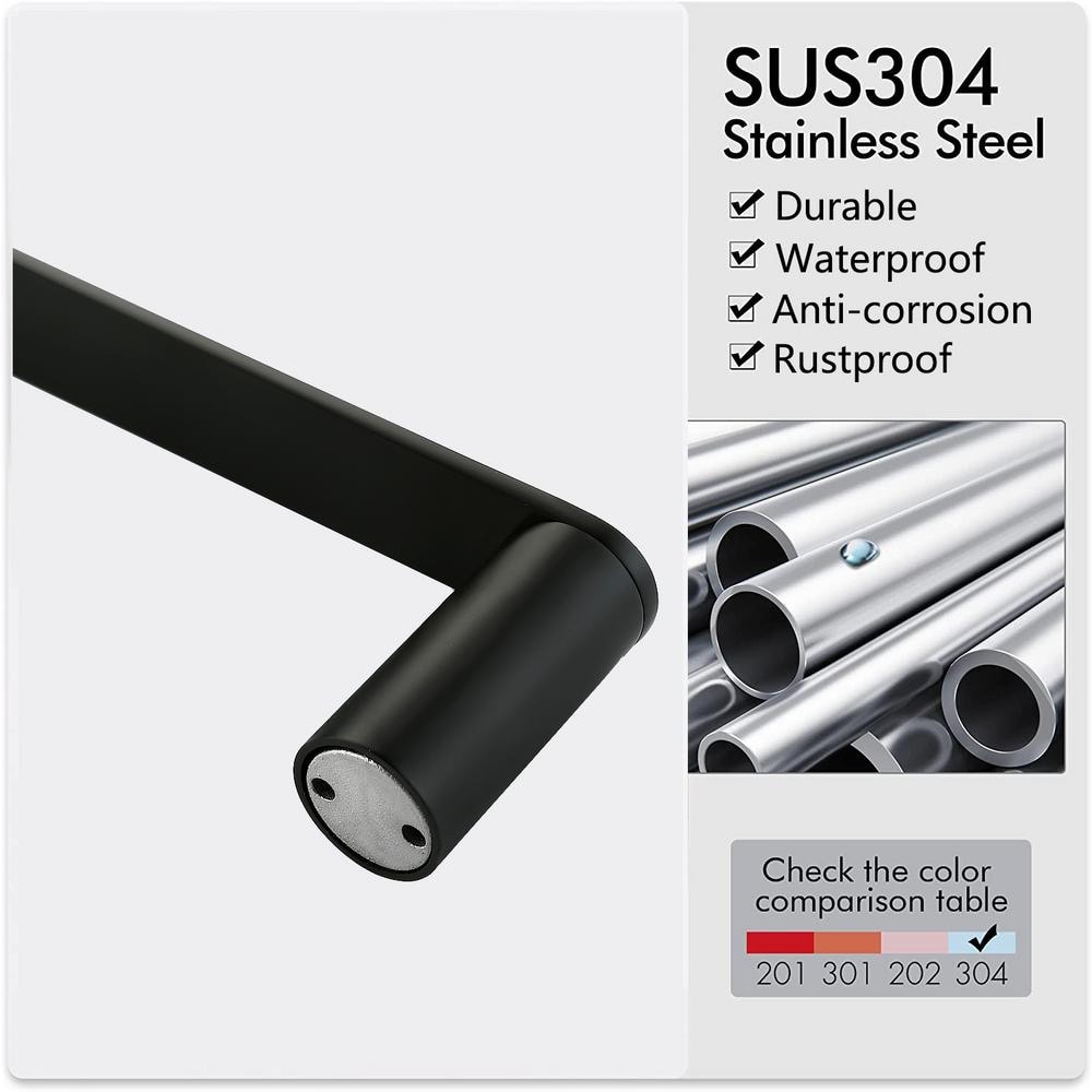 Matte Black Stainless Steel 5-Piece Bathroom Hardware Set