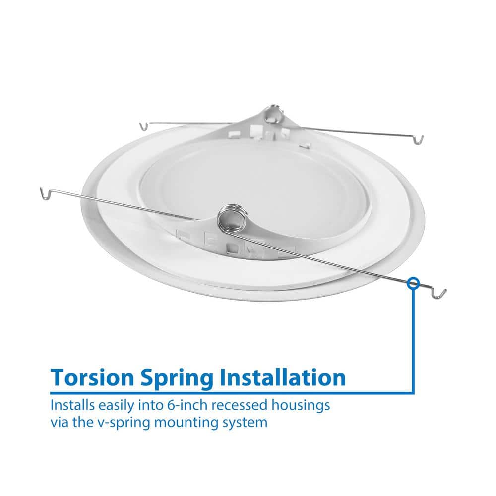 6'' White Glass Recessed Shower Trim