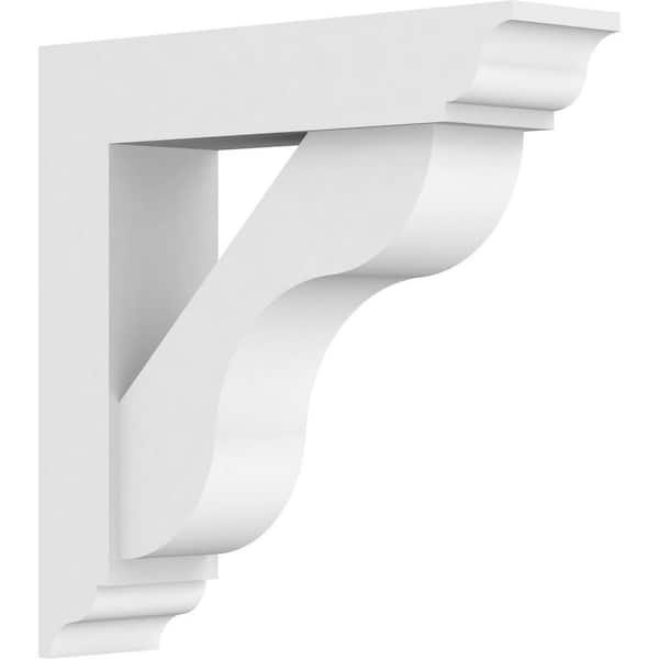 Ekena Millwork Standard Carmel 3 in. W x 12 in. H x 12 in. D Signature Urethane Polyurethane Bracket With Traditional Ends