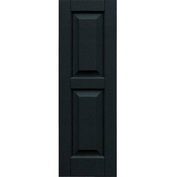 Winworks Wood Composite 12 in. x 37 in. Raised Panel Shutters Pair #632 Black