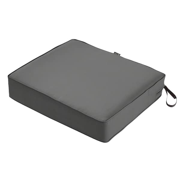Classic Accessories Montlake 23 in. W x 21 in. D x 5 in. Thick Light Charcoal Grey Rectangular Outdoor Seat Cushion