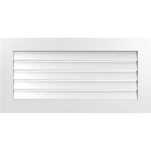 40 in. x 20 in. Vertical Surface Mount PVC Gable Vent: Functional with Standard Frame