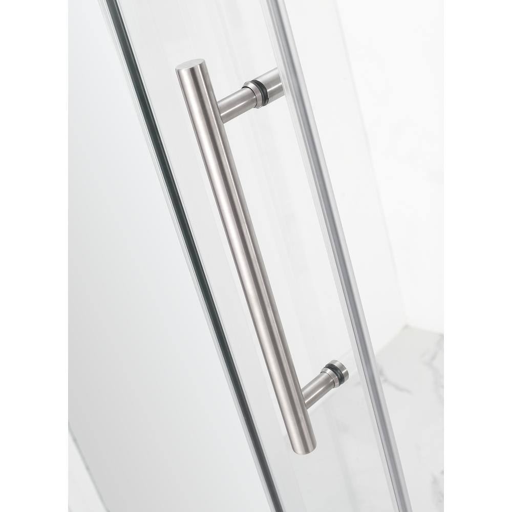 Coraline 75" Stainless Steel Frameless Sliding Shower Door