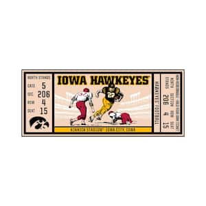NCAA University of Iowa 30 in. x 72 in. Indoor Ticket Runner Rug