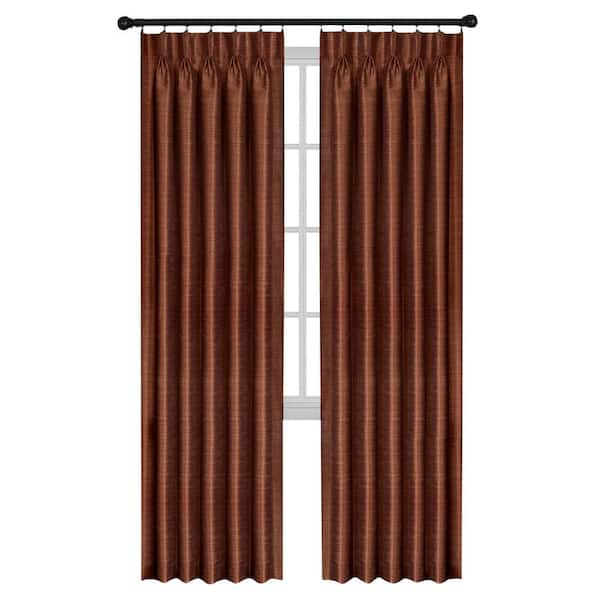 ACHIM Spice Solid Pinch Pleat Sheer Curtain - 34 in. W x 84 in. L