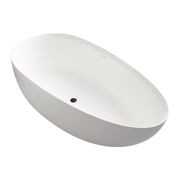 Unbranded - 71 in. x 35 in. Soaking Bathtub Convertible Drain in White