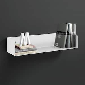 SHOWCASE 23.6 in. x 5.9 in. x 4.5 in. White Steel Decorative Wall Shelf with Brackets