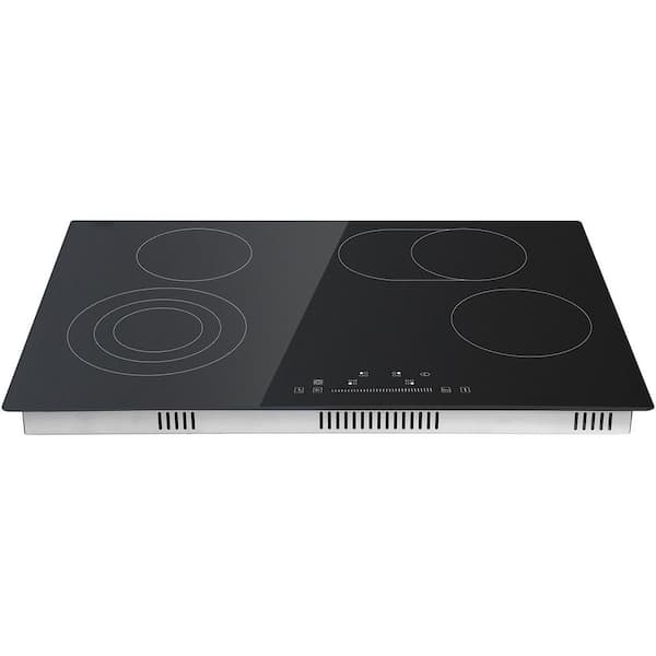 SKYSHALO Built in Electric Stove Top 30.3 x 20.5 in. 4 Burners 240 Volt Glass Radiant Cooktop with Sensor Touch Control Timer