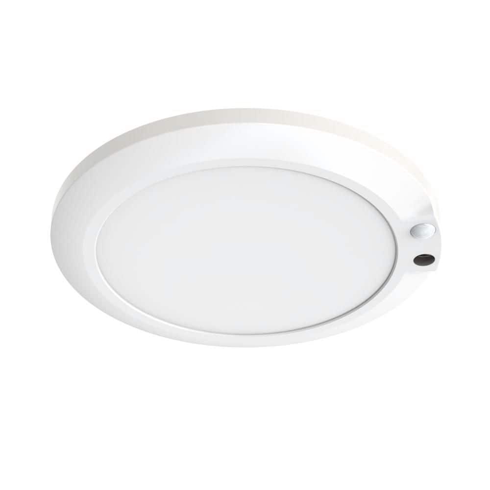 EcoSmart 8 in. Rechargeable White Integrated LED Ceiling Flush
