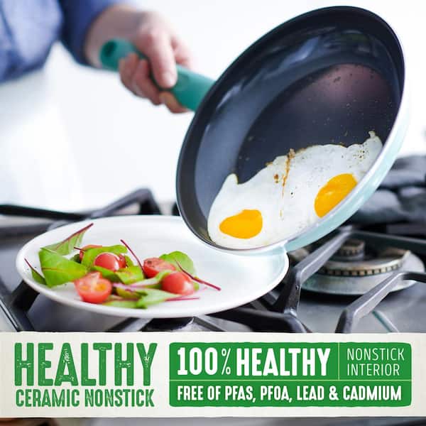GreenLife Healthy Ceramic Nonstick, 13 x 9 Quarter Cookie Sheet Baking Pan Set, PFAS-Free, Turquoise