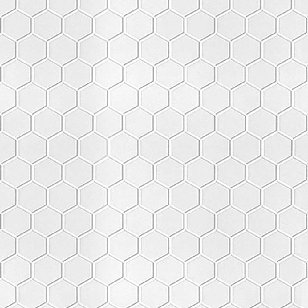 Hex 4ft x 8ft Gloss White 3D PVC Decorative Wall Panels
