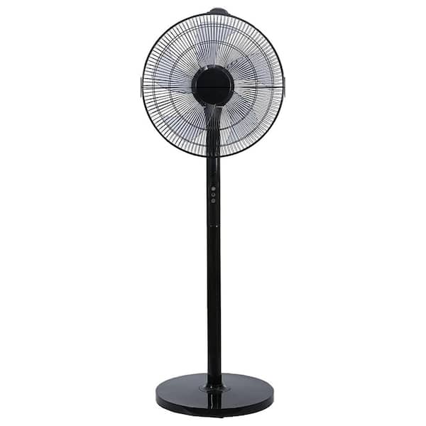 Amucolo 49.5 in. Oscillating Adjustable 12-Levels Speed Black Pedestal Fan with Remote Control and Timer