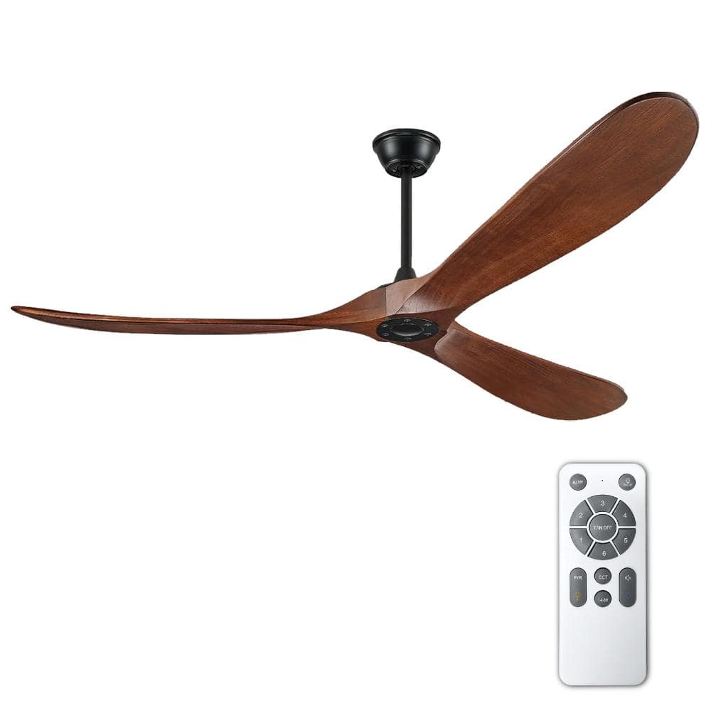 52 in. Indoor/Outdoor Black Walnut Downrod Ceiling Fan with Solid Wood Blades price history on PriceWatchPro