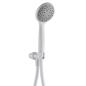 1-Spray 4 in. Single Wall Mount Handheld Shower Head in White