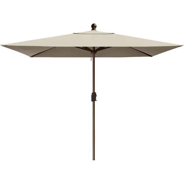 Tradesparker 10-Year-Non-Fading Sunumbrella 6.5 ft. x 10 ft. Rectangular Market Umbrella Outdoor Table with VentilationAntique Beige