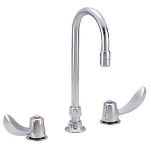 8 in. Widespread 2-Handle Bathroom Faucet with Gooseneck Spout in Chrome