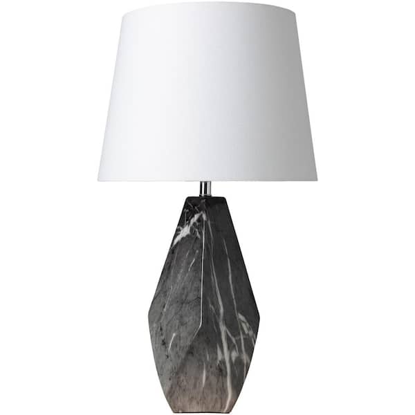 Artistic Weavers Wessex 25 in. Black Indoor Table Lamp with White Barrel Shaped Shade