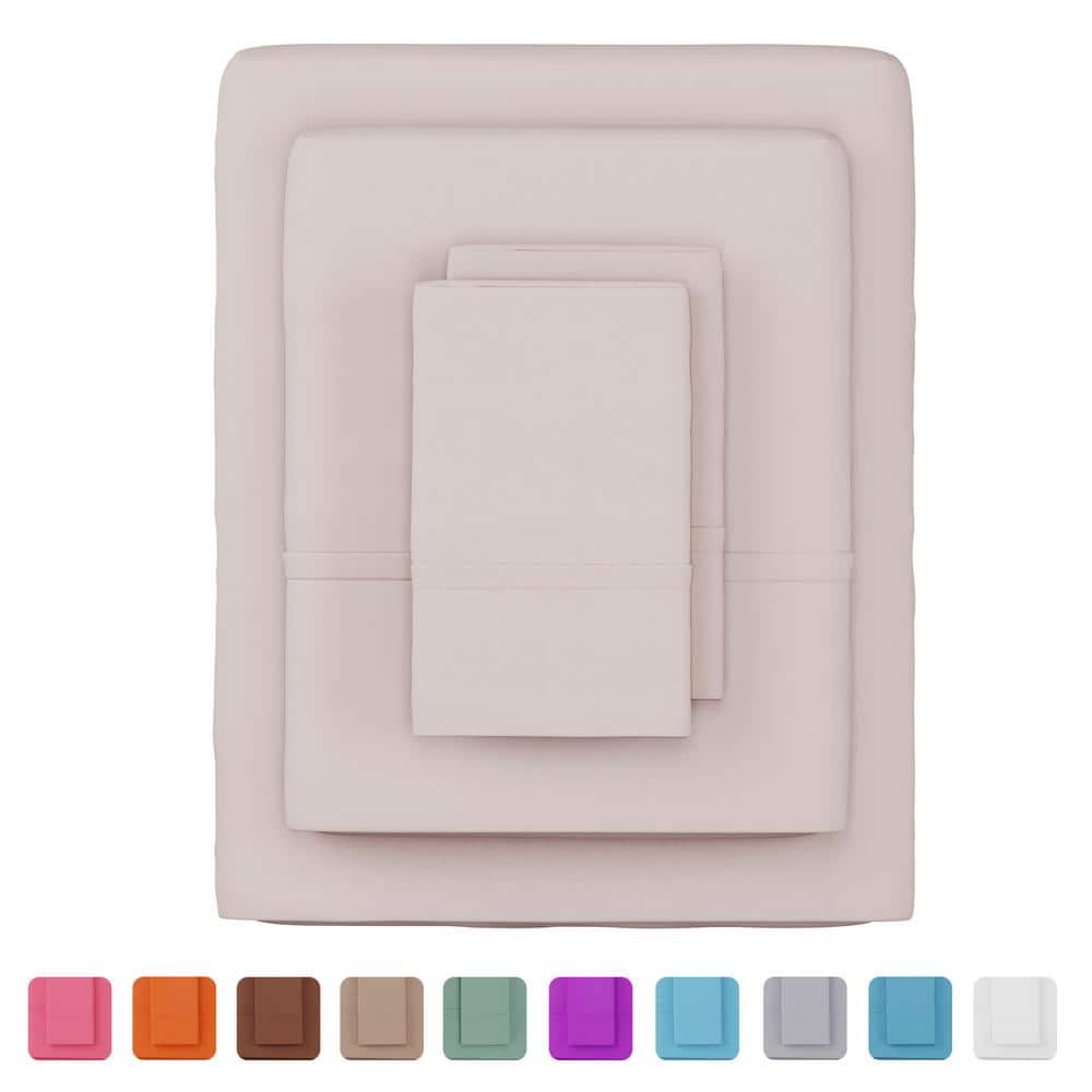 Bone Solid Full/Double Cotton Polyester Microfiber Sheet Set