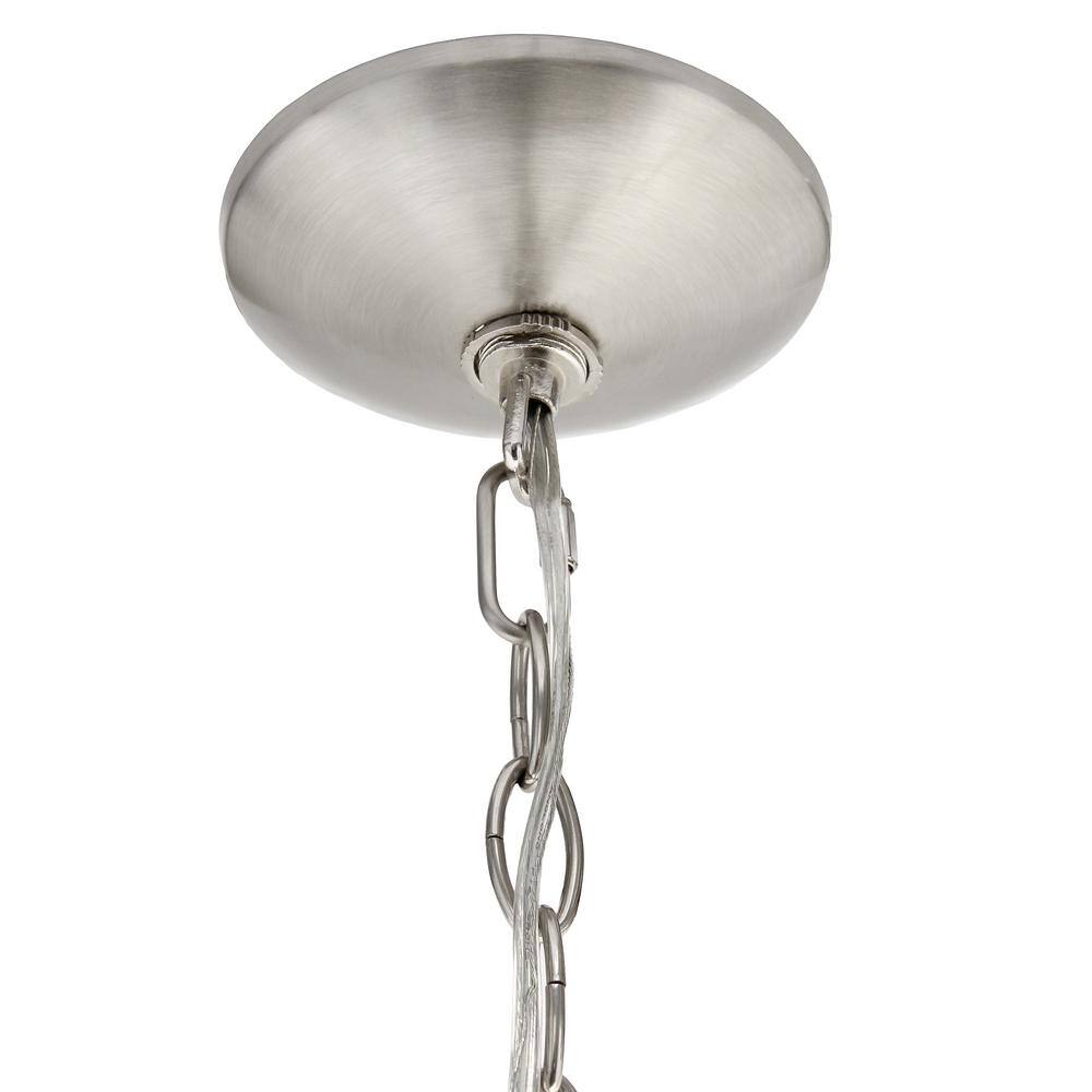 Modern 18" Brushed Nickel Globe Pendant with Clear Glass Shades
