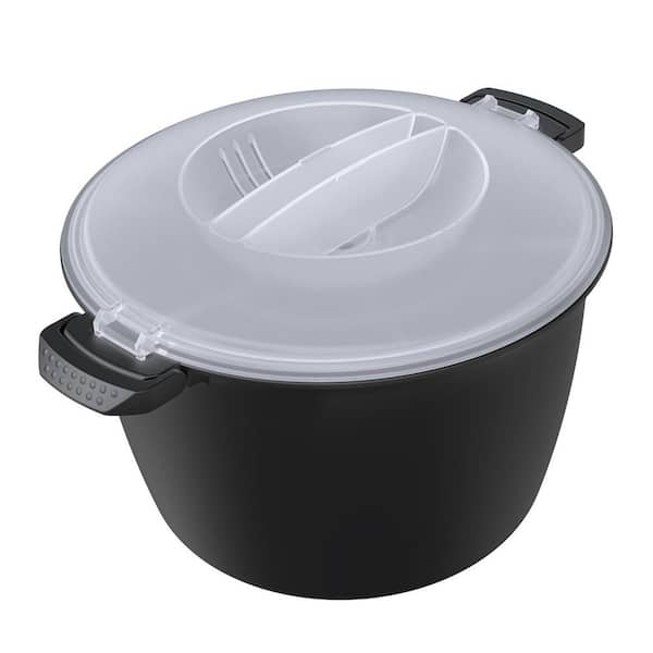 3 qt. High Temperature Resistant Plastic Microwave Rice Cooker Steamer Large Capacity Boil Over Guard BPA Free