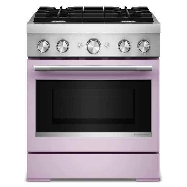 30 in. 4 Burners Freestanding Dual Fuel Range in Wildflower with No Preheat Air Fry Mode