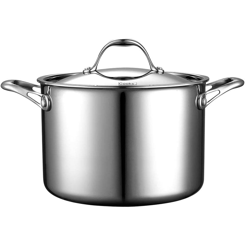 Large Stainless Steel Stockpot with Lid for All Stovetops