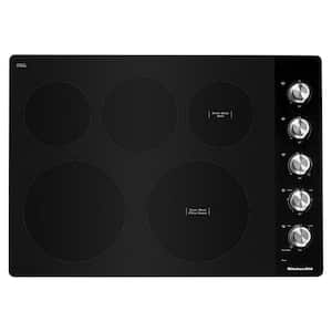 30 in. Radiant Electric Cooktop in Stainless Steel with 5-Elements and Knob Controls