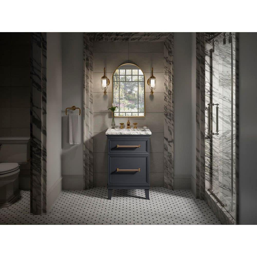 Slate Grey Solid Wood 24-Inch Freestanding Bathroom Vanity Cabinet