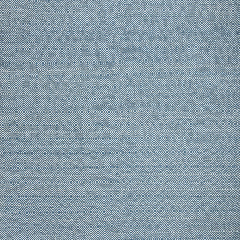 Handwoven Diamond Oasis 9' x 12' Blue/Ivory Wool Area Rug