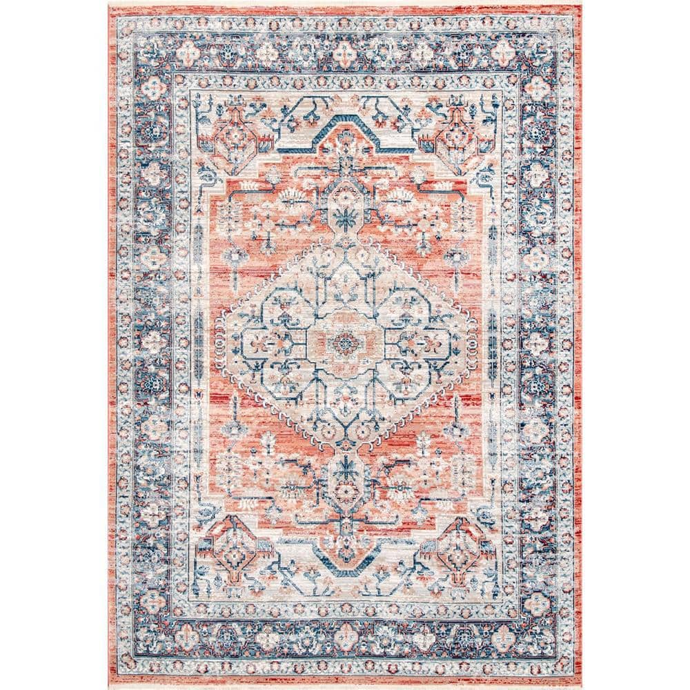 Rectangular Multicolor Medallion Synthetic 10' x 14' Area Rug