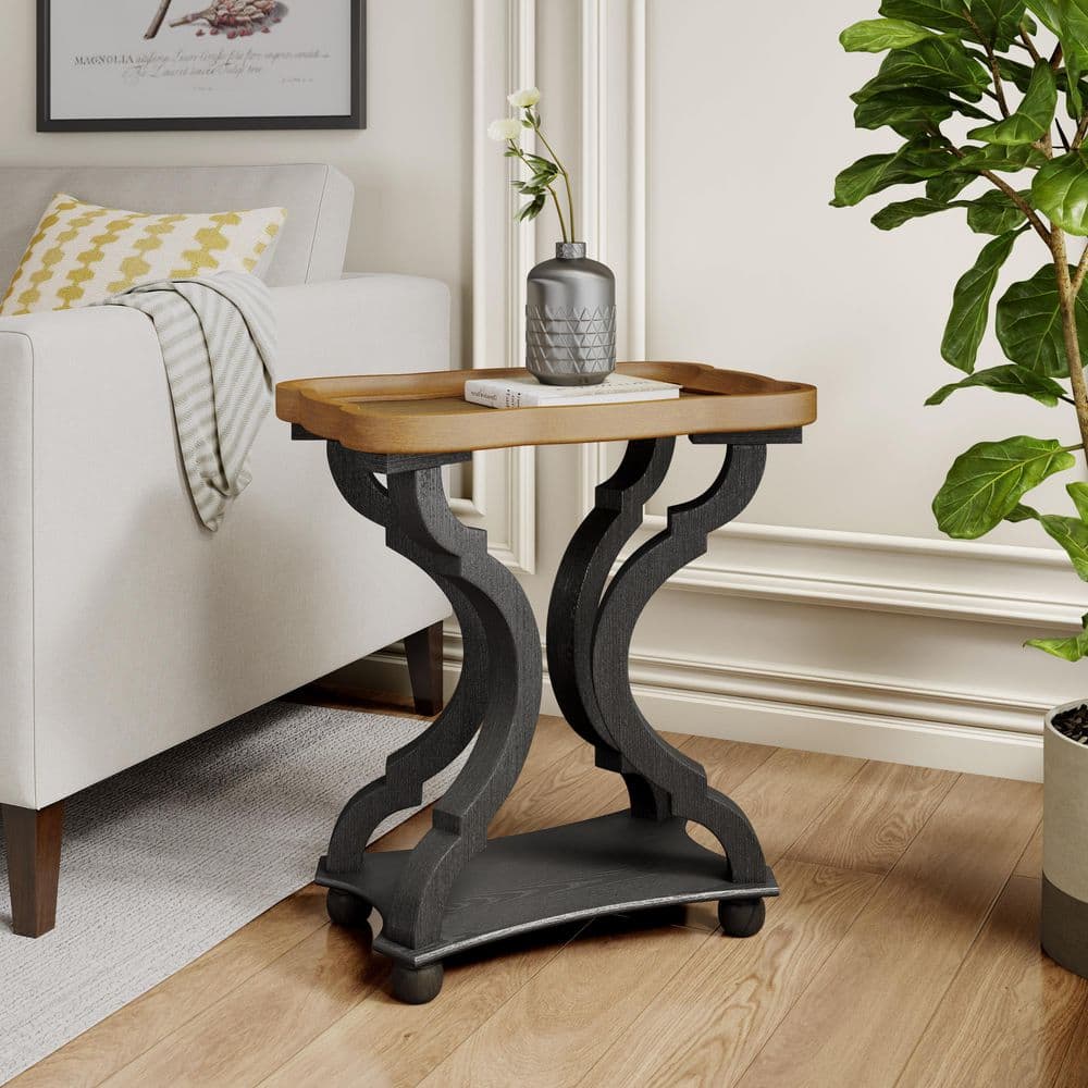 Ouray 22 in. x 24.25 in. Natural Rectangle Wood End Table