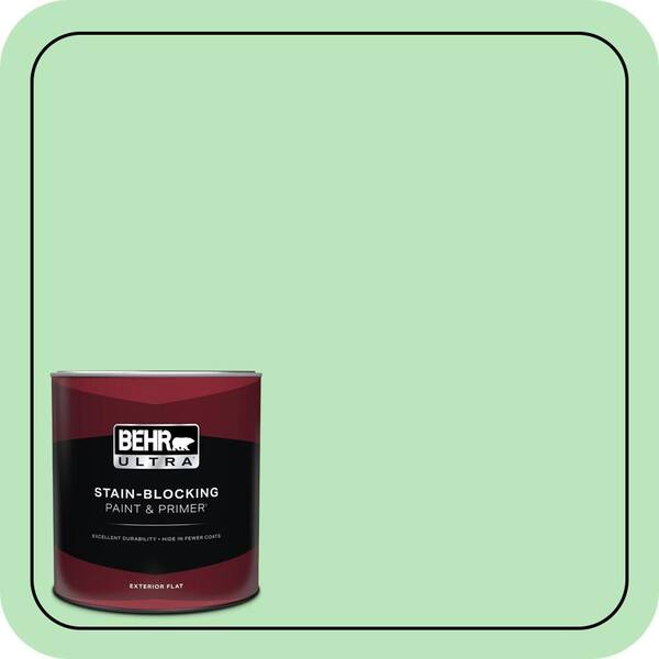 BEHR ULTRA 1 qt. #P390-3 Mint Parfait Flat Exterior Paint & Primer