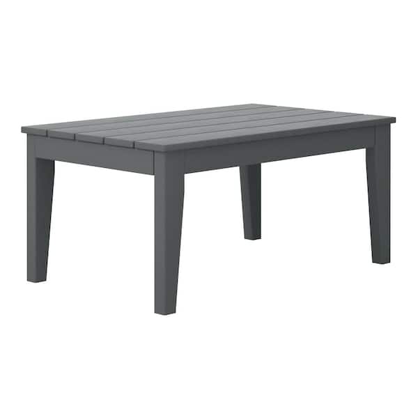 WESTIN OUTDOOR Laguna Outdoor Patio Weather Resistant Poly Plastic Rectangle Coffee Table in Gray