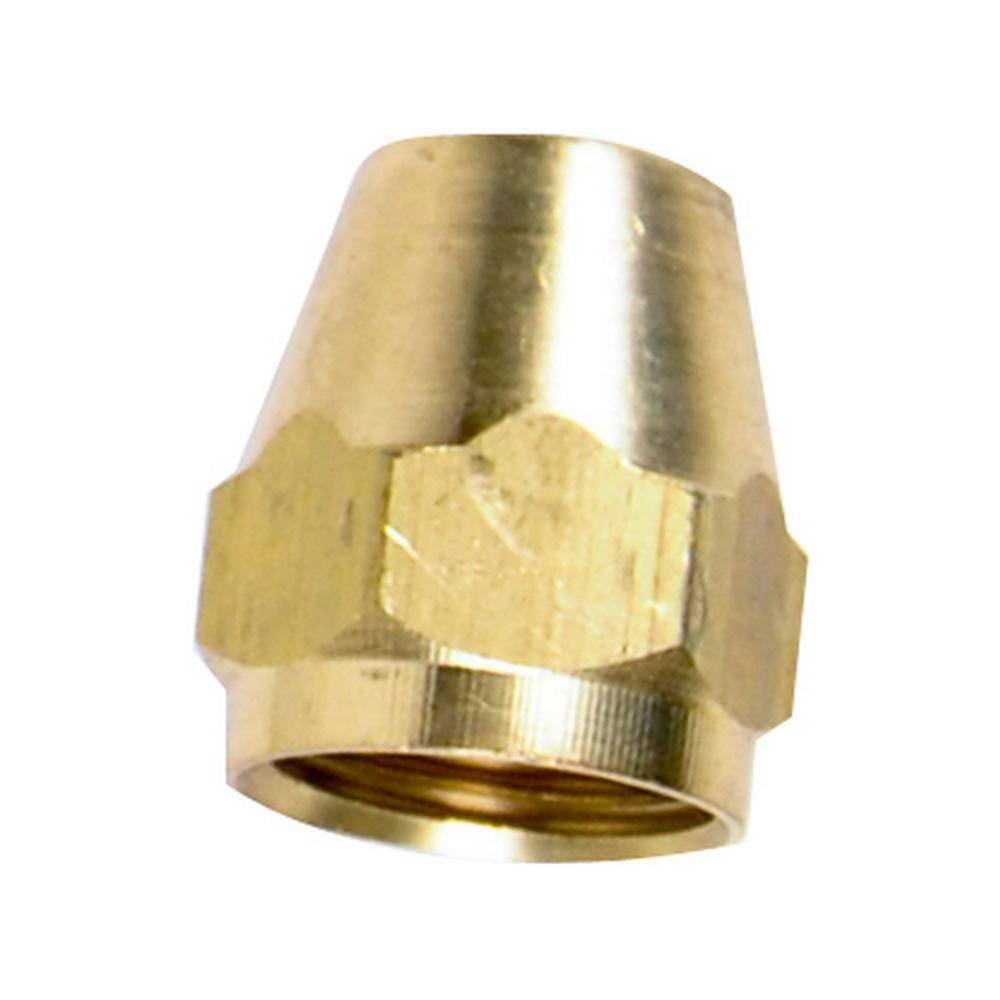 PlumbPro 3/8 in. Brass Flare Nut 03504 The Home Depot