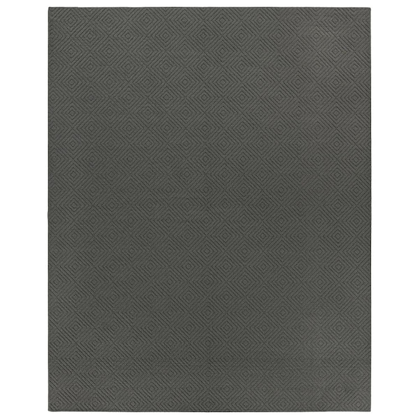 Brentwood Jasmine 8 ft. x 10 ft. Cinder Gray Geometric Area Rug