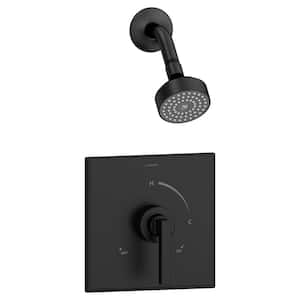 Duro Single Handle 1-Spray Shower Trim in Matte Black - 1.5 GPM (Valve not Included)