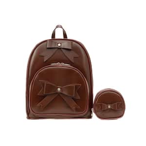 ARCHES 11.5 in. Red Top Grain Cowhide Leather Bow Backpack