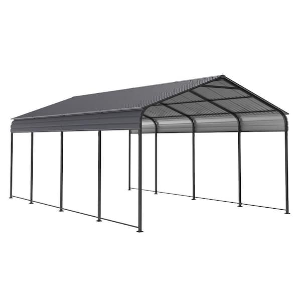 Unbranded Heavy Duty 12 ft. x 20 ft. Metal Carport-Roof and Frame, Outdoor Storage Shed for Cars, Boats, Trucks