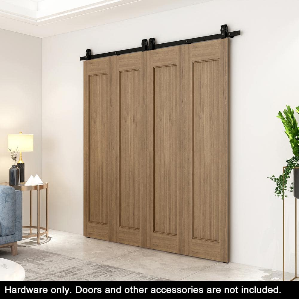 Matte Black Steel Bi-Fold Door Hardware Kit, 63 inches
