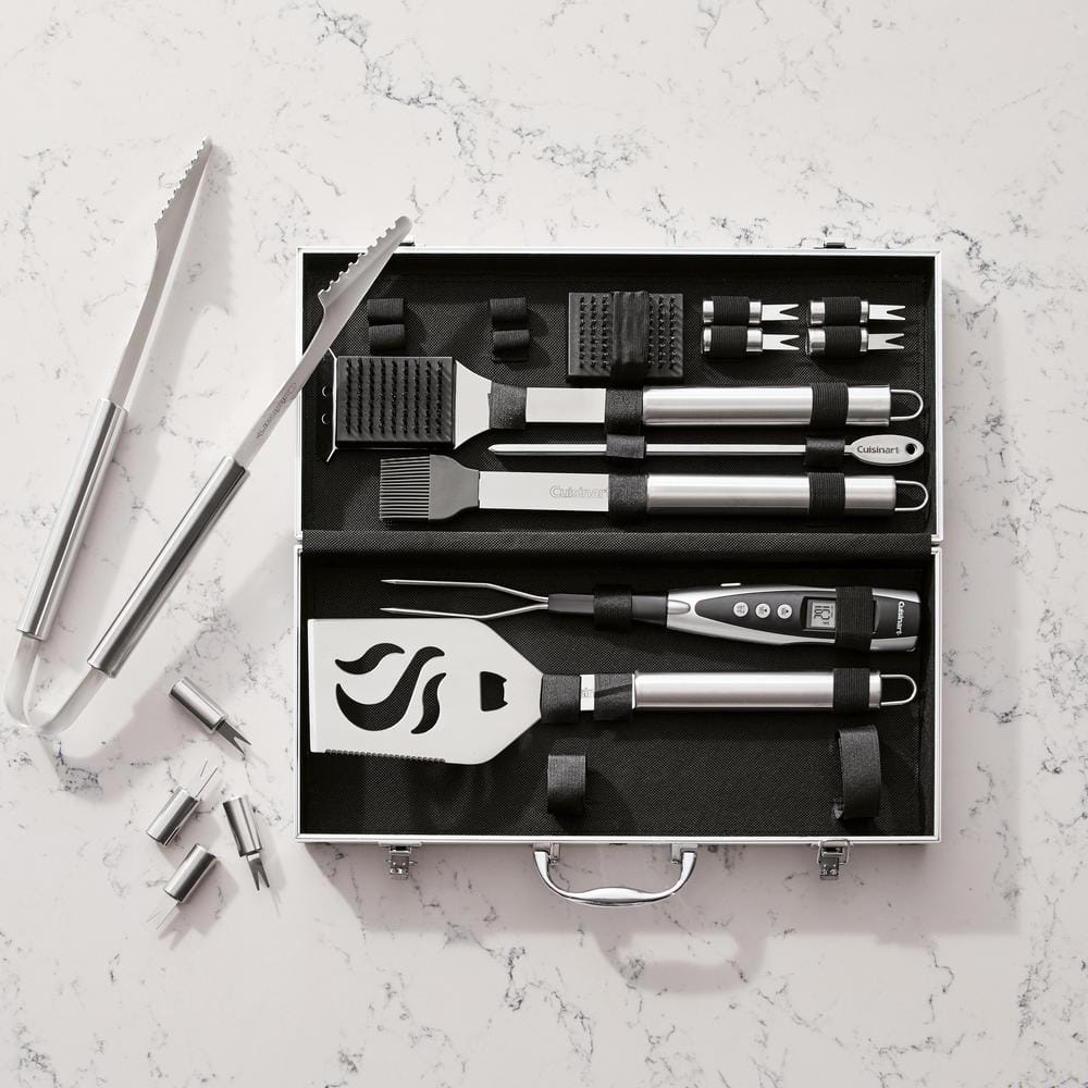 20-Piece Stainless Steel BBQ Tool Set with Aluminum Case