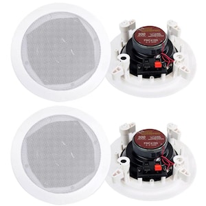 6.5 in. 200-Watt PRO White 2-Way 4-New In-Ceiling/Wall Speakers System