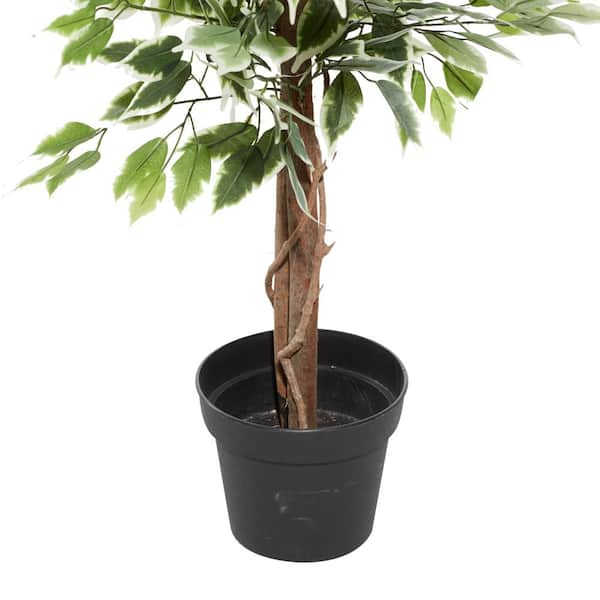 Litton Lane 73 in. H Ficus Artificial Tree with Realistic Leaves and Black  Plastic Pot 88287 - The Home Depot