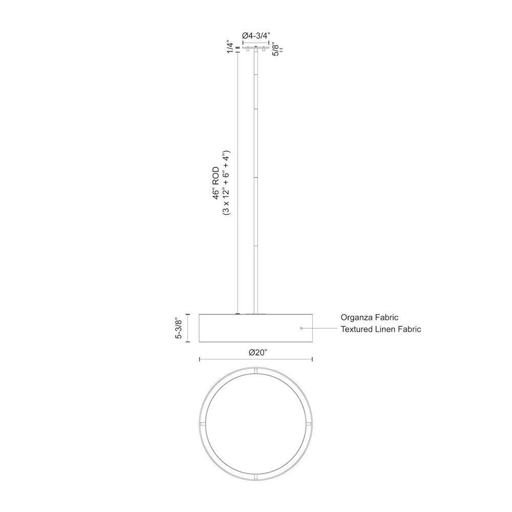 Dalton Brushed Nickel 20" LED Drum Pendant with Textured Linen Shade