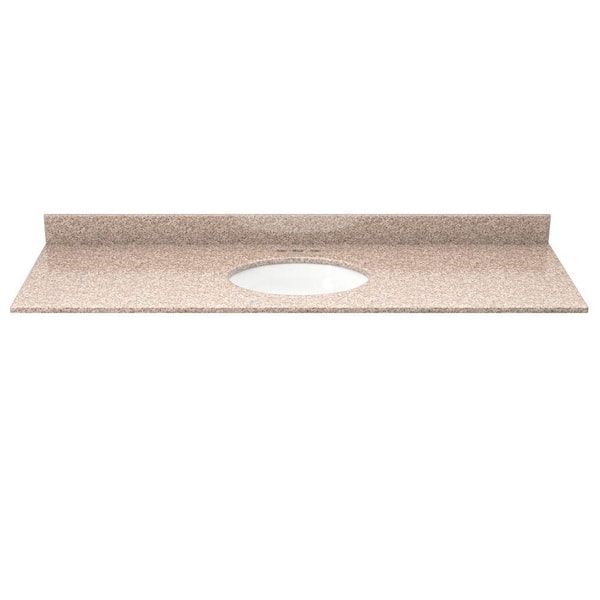 Solieque 49 in. Granite Vanity Top in Wheat with White Basin