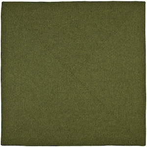 Braided Green 3 ft. x 3 ft. Solid Color Gradient Square Area Rug