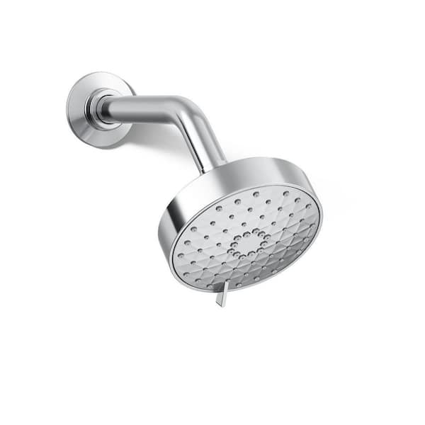 KOHLER Awaken G110 3-Spray Patterns 2.5 GPM 4. 3125 in. Wall Mount Fixed Shower Head in Polished Chrome