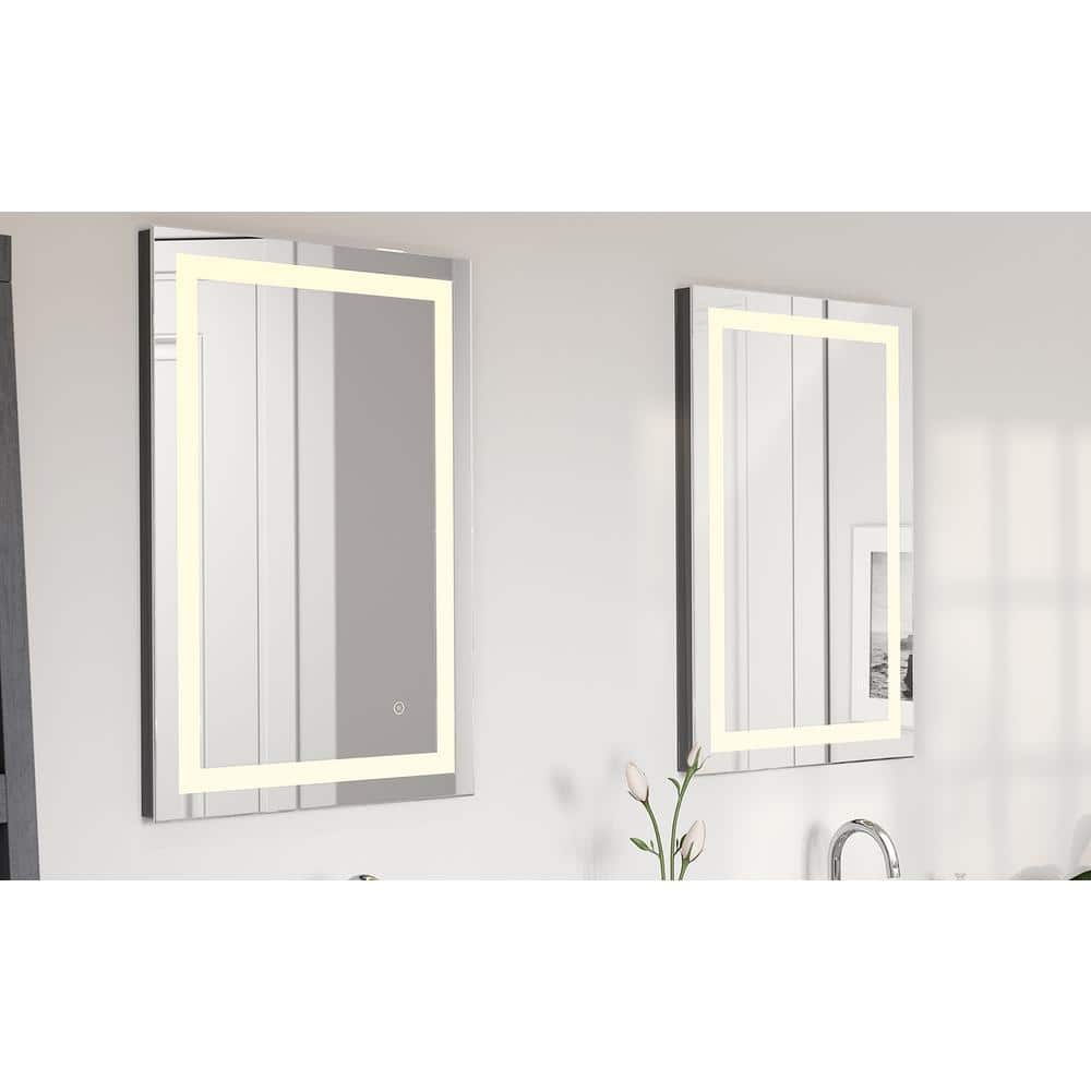 24" x 30" Frameless Bathroom Vanity Mirror with LED Light