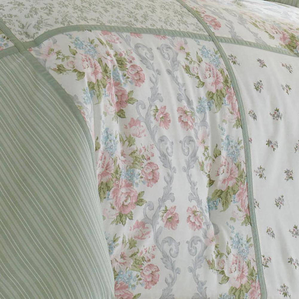 King White Cotton Reversible Comforter Set with Frills