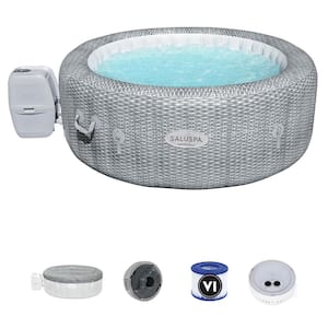 SaluSpa AirJet 6-Person Inflatable Hot Tub and PureSpa Multi Colored Lights