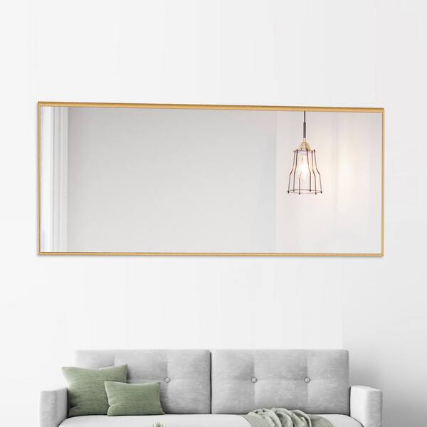 Dovelina 71 in. x 24 in. Modern Rectangle Framed Gold Full Length Leaning Mirror - image 3